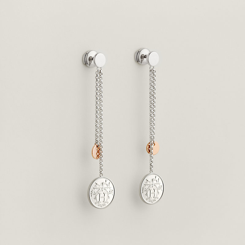 【エレガント】HERMES Boucles d'oreilles Ex-Libris ピアス Boucles d'oreilles Hermès Ex-Libris, petit modèle | Hermès